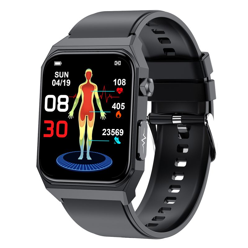 E530 Inteligentny zegarek do pomiaru glukozy we krwi EKG  PPG Tetno Cisnienie krwi IP68 Wodoodporny smartwatch