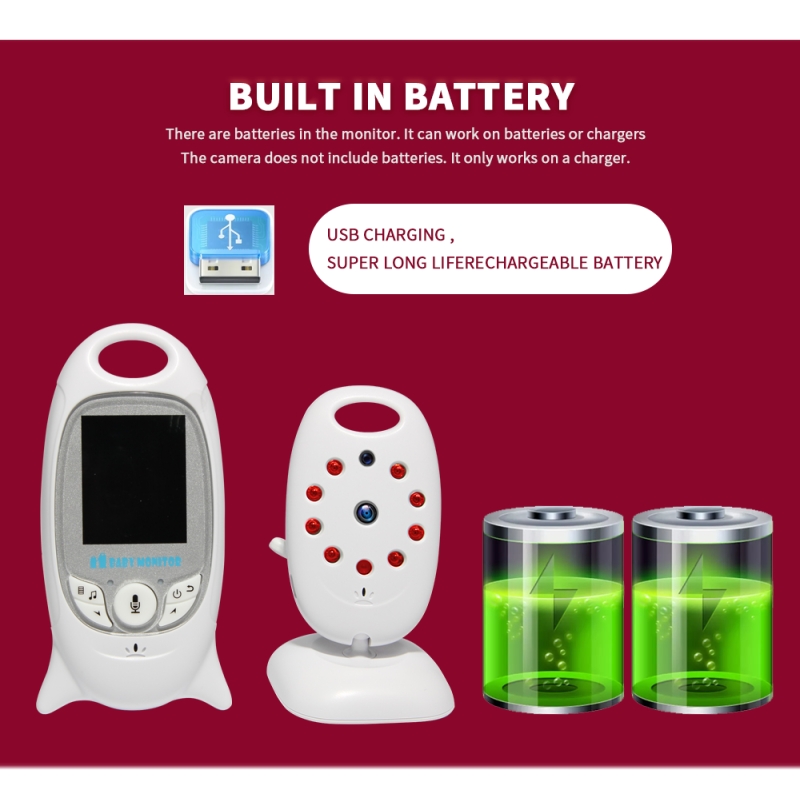 VB601 przenośny monitor dziecięcy 2.4G z kamerą bezpieczeństwa dwukierunkowa komunikacja wizja nocna