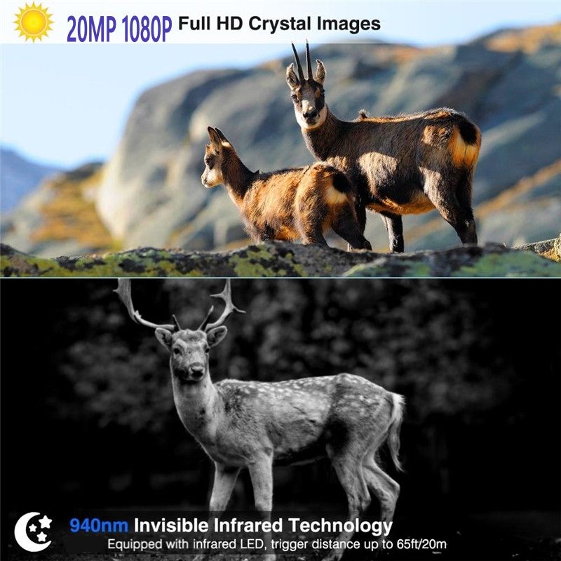 HC801M kamera do dzikiej przyrody 20MP 1080P noktowizja szeroki kąt widzenia 2G MMS SMS SMTP zdalne zarządzanie