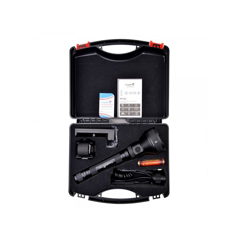 Latarka LED Trustfire T70 Kit XHP35 HI 2300 lumenów daleki zasięg 1000 metrów sprzęt outdoorowy