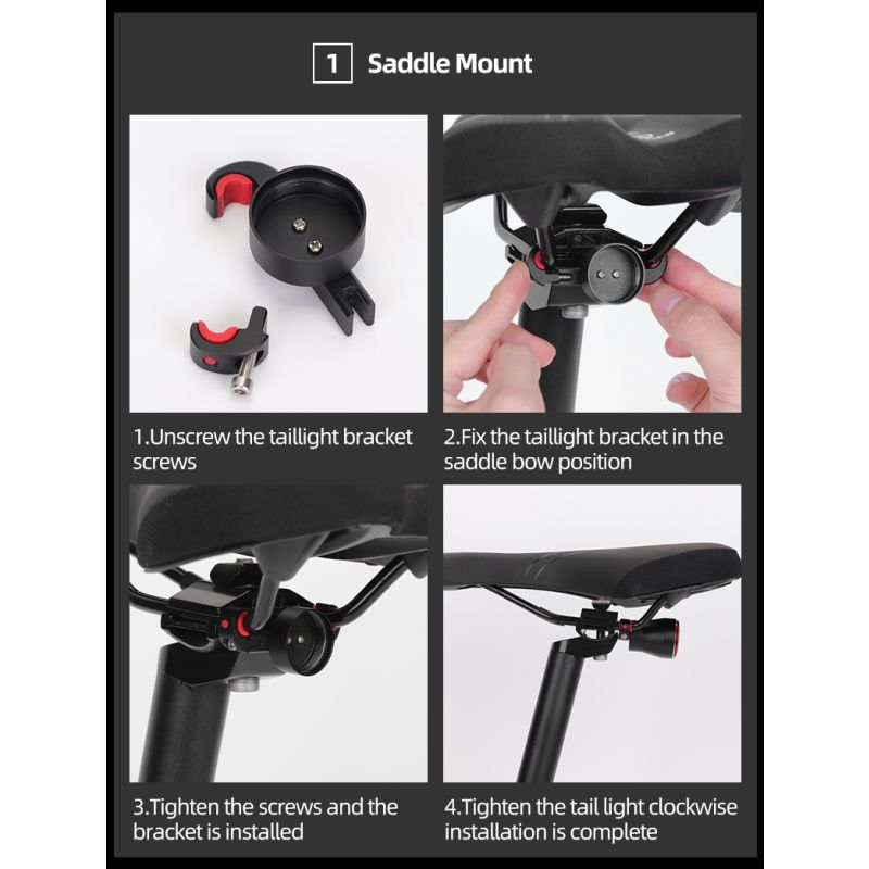 ROCKBROS Q5 inteligentne tylne światło rowerowe z automatycznym hamowaniem IPX6 wodoodporne bezpieczeństwo