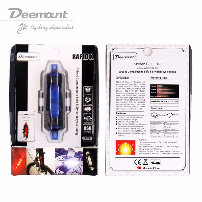 Przenośny USB akumulator LED tylne światło rowerowe wodoodporne z nowoczesnymi trybami migania łatwy montaż