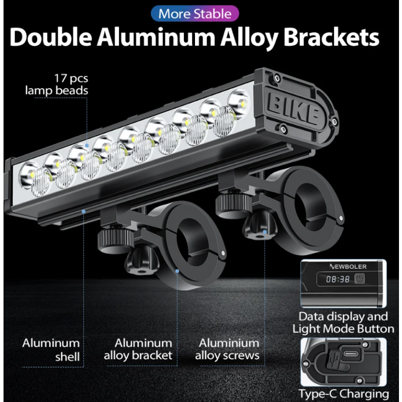 Lampa rowerowa NITEBEAM przednia 10000 lumenów ultra-jasna wodoodporna ładowanie USB oświetlenie rowerowe