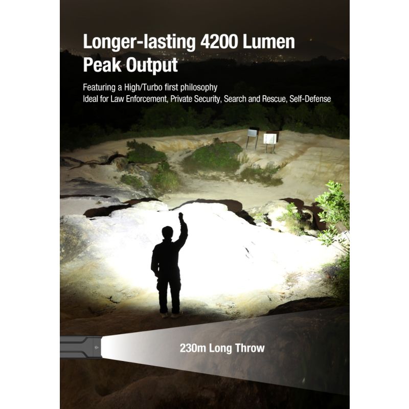 Klarus X1 Ultra-cienka latarka taktyczna 4200LM z diodą Luminus SST-70, awaryjna pochodnia EDC