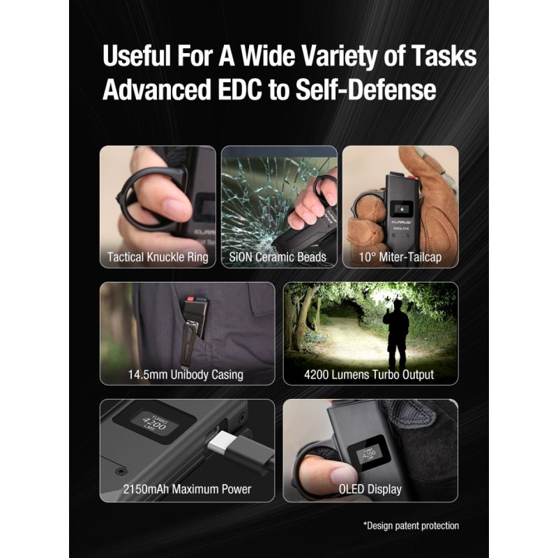 Klarus X1 Ultra-cienka latarka taktyczna 4200LM z diodą Luminus SST-70, awaryjna pochodnia EDC