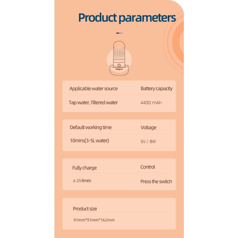 Donlim Dezynfekcja Warzywa Ozonizator Bezpieczne Posiłki Intuicyjny Design Akumulator do Kuchni