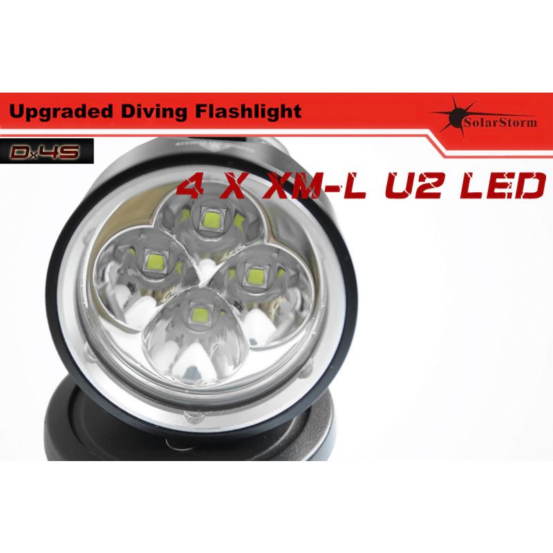 Solarstorm DX4S podwodna latarka LED 4xU2 3000 lumenów IPX8 niezawodne oświetlenie do nurkowania na koralowcach