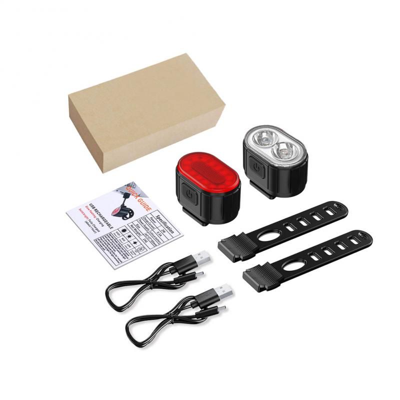 Akumulatorowa biała przednia i czerwona tylna USB lampka rowerowa wodoodporna dla bezpieczeństwa na rowerze