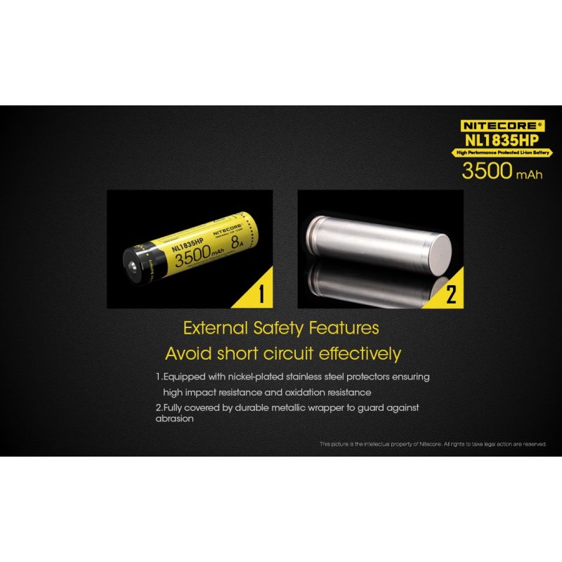 Nitecore NL1835HP bateria 3500mAh Li-ion do latarek niezawodna energia do urządzeń wysokoprądowych 18650