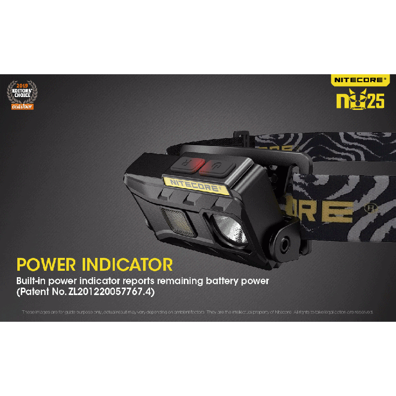 Nitecore NU25 XP-G2 S3 LED czołówka 360 lumenów ładowalna lekka lampka outdoorowa z akumulatorem USB