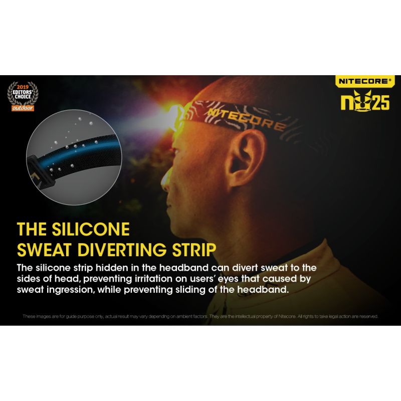 Nitecore NU25 XP-G2 S3 LED czołówka 360 lumenów ładowalna lekka lampka outdoorowa z akumulatorem USB