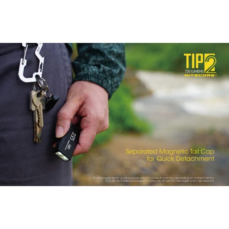 Latarka NITECORE TIP2 720 lumenów kompaktowy design ładowanie USB latarka brelok outdoorowa przygoda