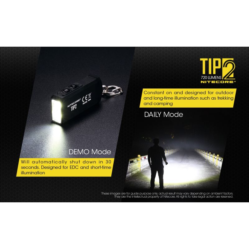 Latarka NITECORE TIP2 720 lumenów kompaktowy design ładowanie USB latarka brelok outdoorowa przygoda