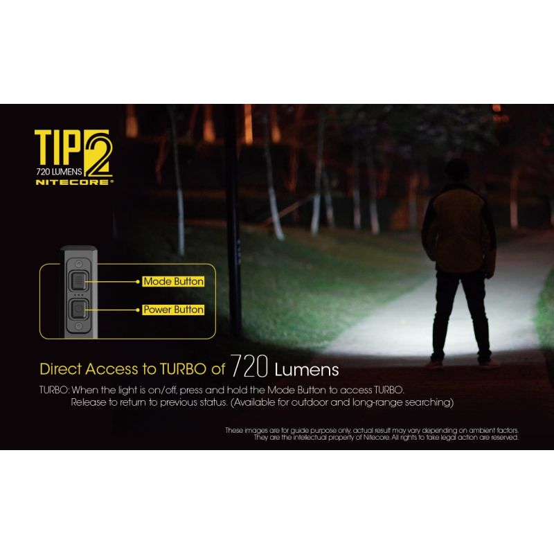 Latarka NITECORE TIP2 720 lumenów kompaktowy design ładowanie USB latarka brelok outdoorowa przygoda