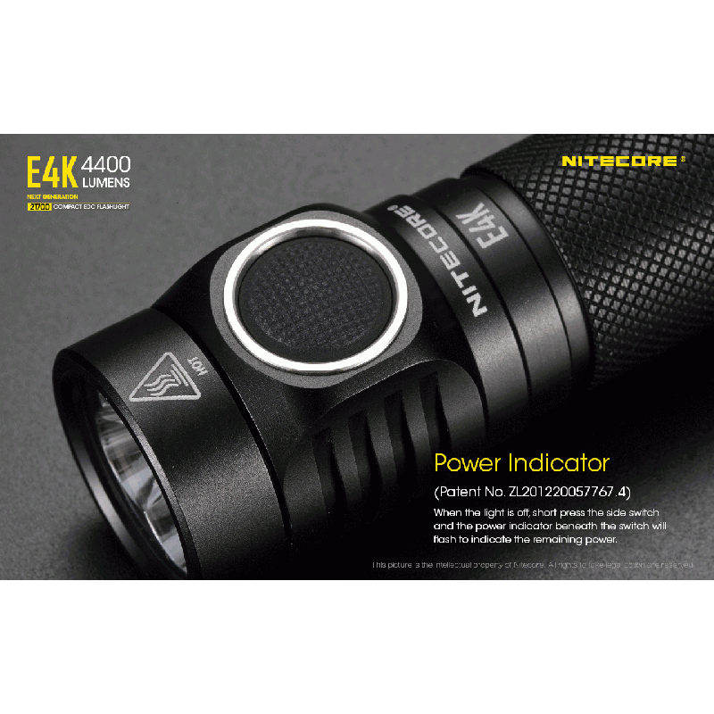 Nitecore E4K 4400 Lumenów LED XP-L2 V6 Kompaktowa Latarka EDC IP68 Wodoodporna Wysoka Jasność Niezawodna