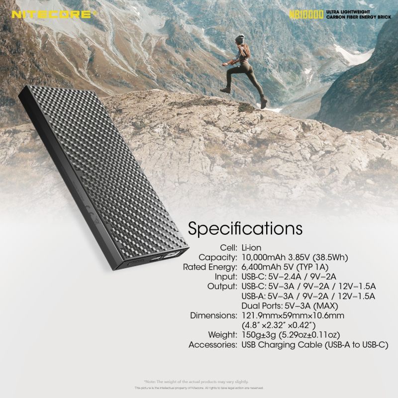 NITECORE NB10000 QC Power Bank 10000mAh lekki i kompaktowy USB USB-C idealny do szybkiego ładowania iPhone 11