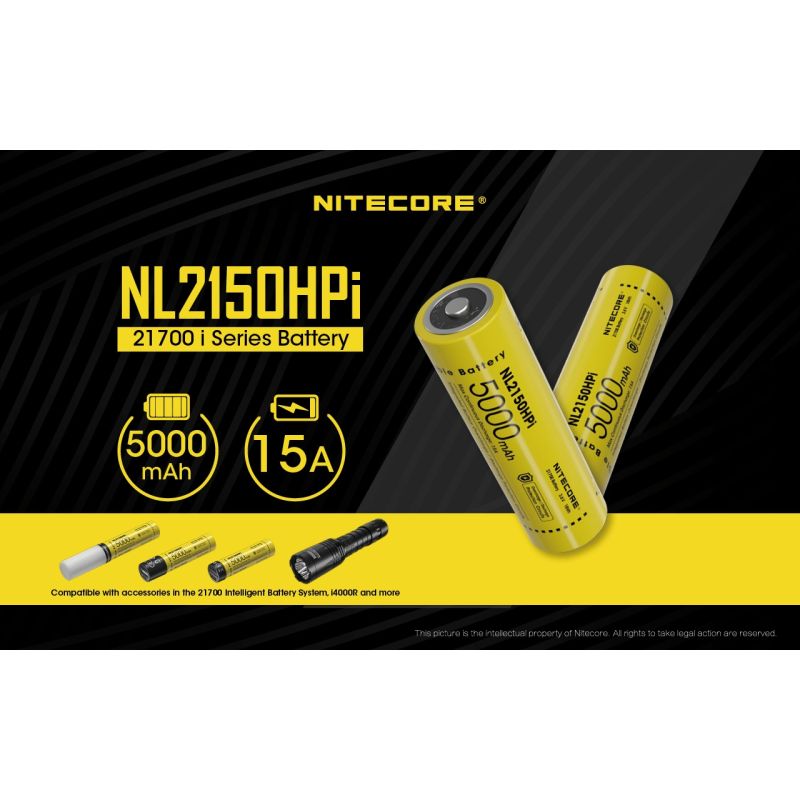 Akumulator NITECORE NL2150HPI 5000mAh 21700 Li-Ion wysoka wydajność bezpieczeństwo obwody ochronne