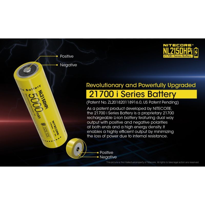 Akumulator NITECORE NL2150HPI 5000mAh 21700 Li-Ion wysoka wydajność bezpieczeństwo obwody ochronne