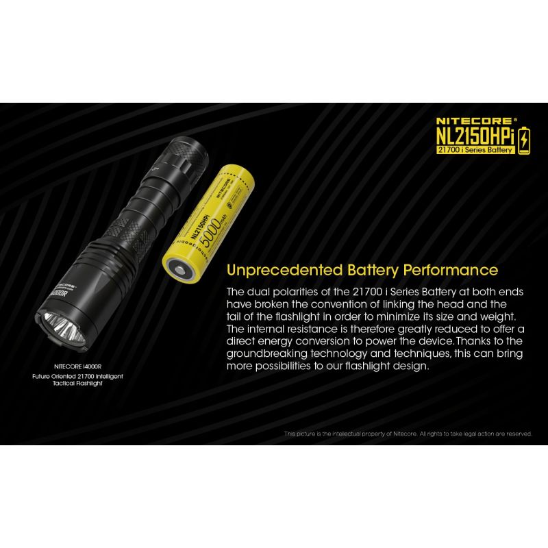 Akumulator NITECORE NL2150HPI 5000mAh 21700 Li-Ion wysoka wydajność bezpieczeństwo obwody ochronne
