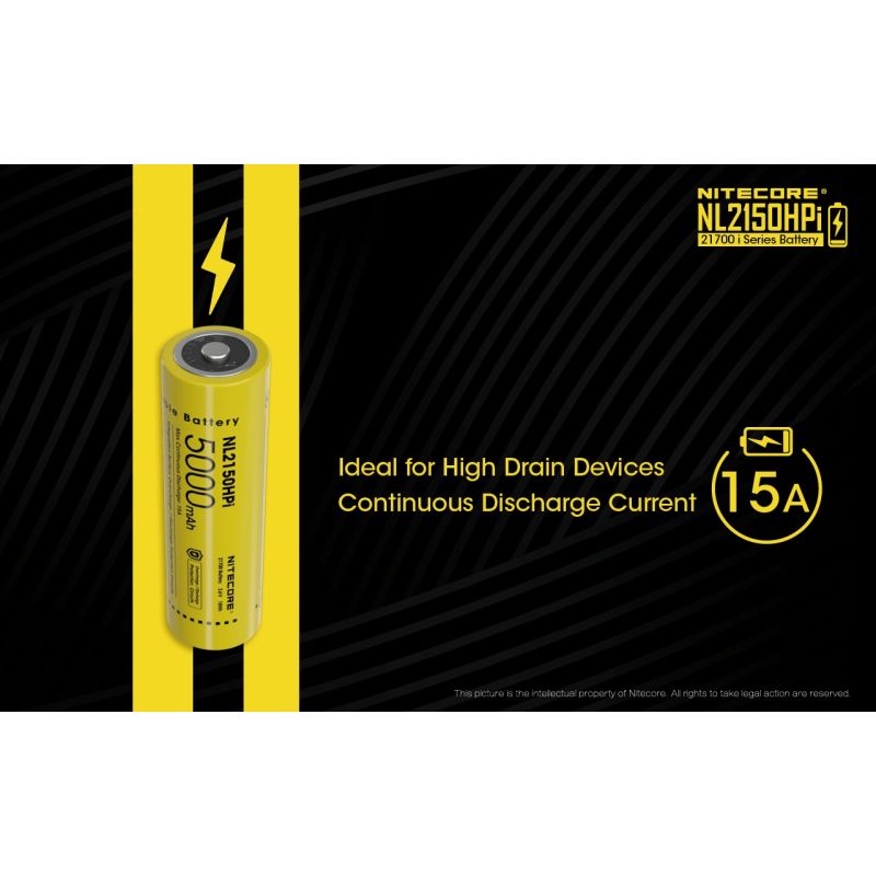 Akumulator NITECORE NL2150HPI 5000mAh 21700 Li-Ion wysoka wydajność bezpieczeństwo obwody ochronne