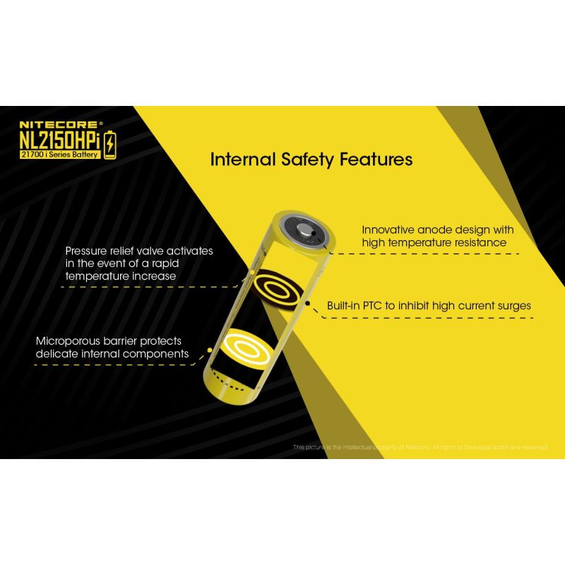Akumulator NITECORE NL2150HPI 5000mAh 21700 Li-Ion wysoka wydajność bezpieczeństwo obwody ochronne