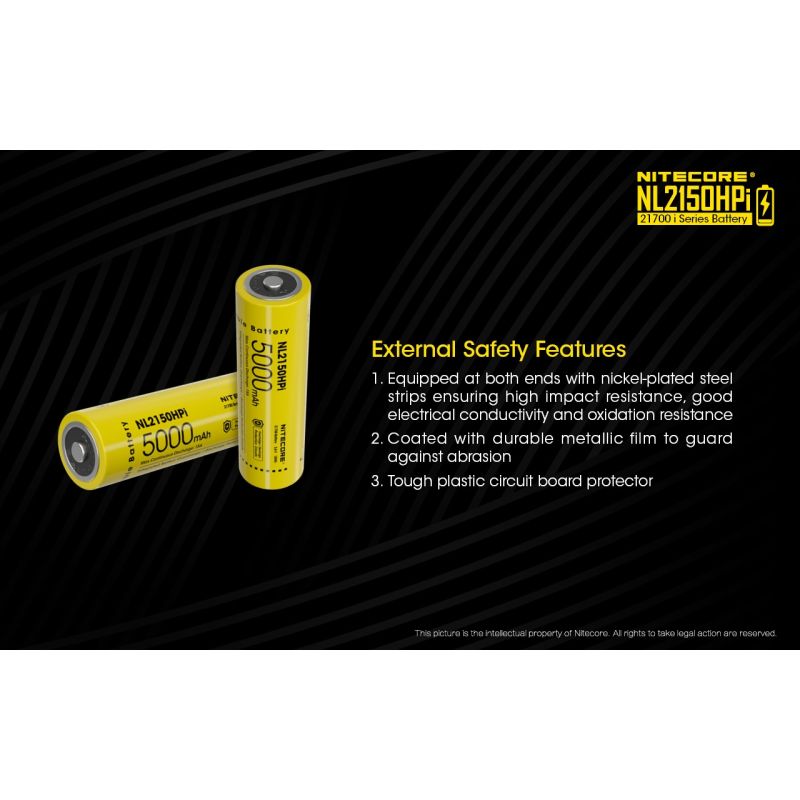 Akumulator NITECORE NL2150HPI 5000mAh 21700 Li-Ion wysoka wydajność bezpieczeństwo obwody ochronne