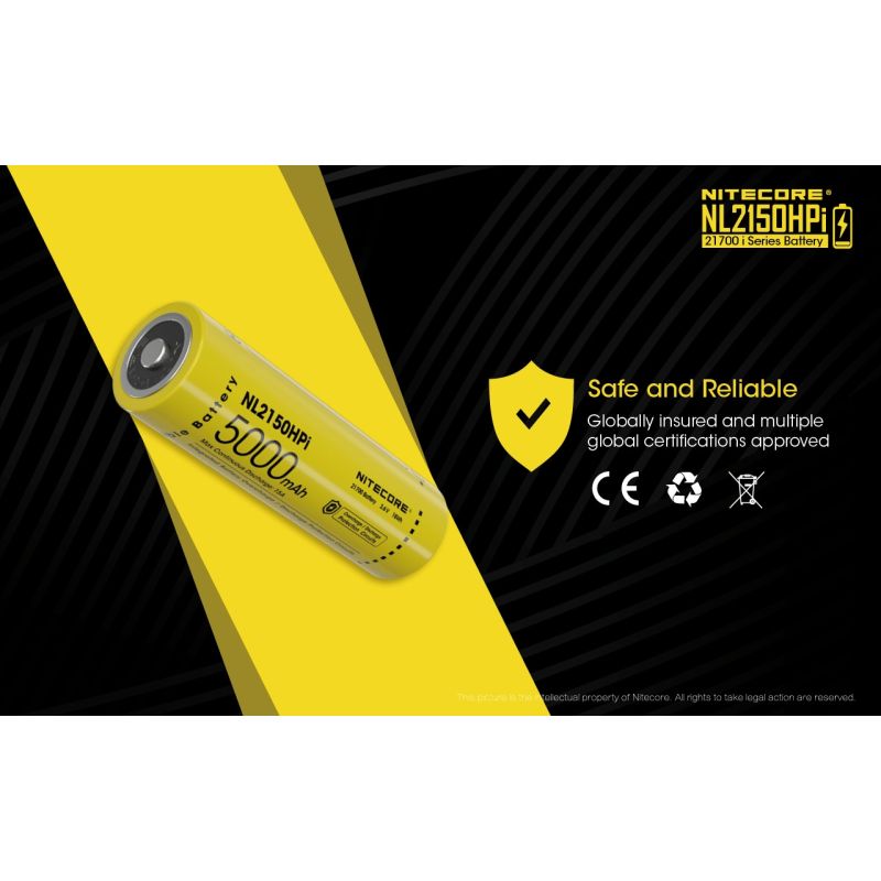 Akumulator NITECORE NL2150HPI 5000mAh 21700 Li-Ion wysoka wydajność bezpieczeństwo obwody ochronne