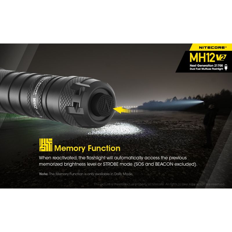 Latarka Nitecore MH12 V2 XP-L2 V6 LED 1200 lumenów z akumulatorem 21700 wytrzymała wodoodporna i jasna