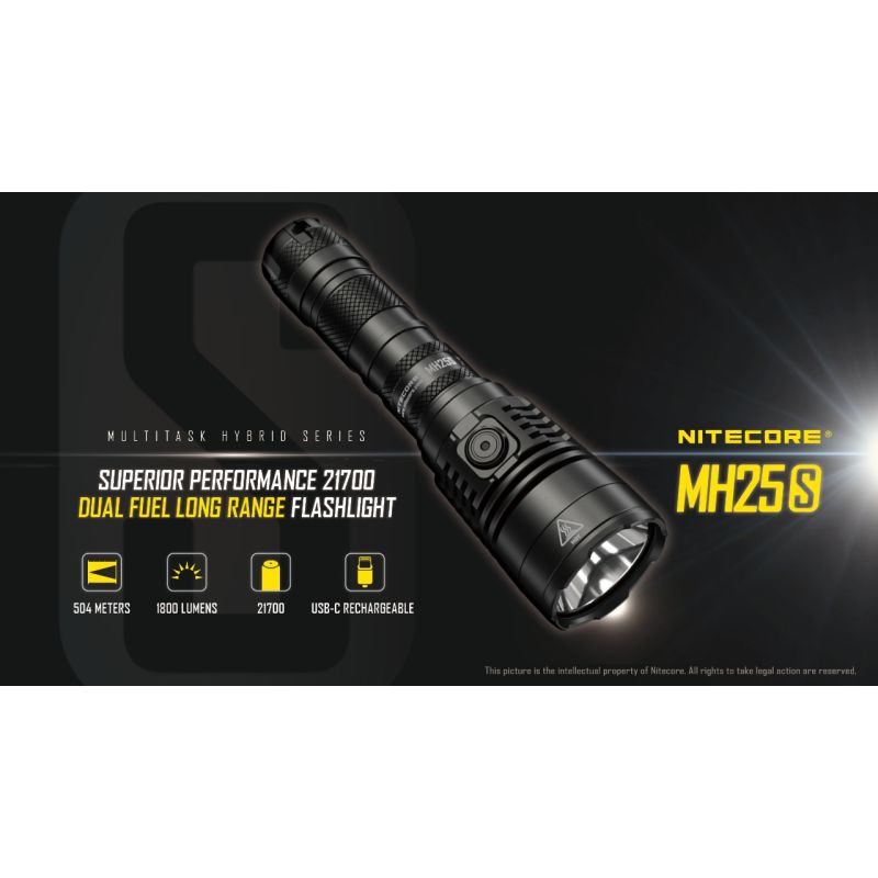 Latarka Nitecore MH25S 1800 lumenów Luminus SST-40 USB-C latarka survivalowa wszechstronne tryby światła