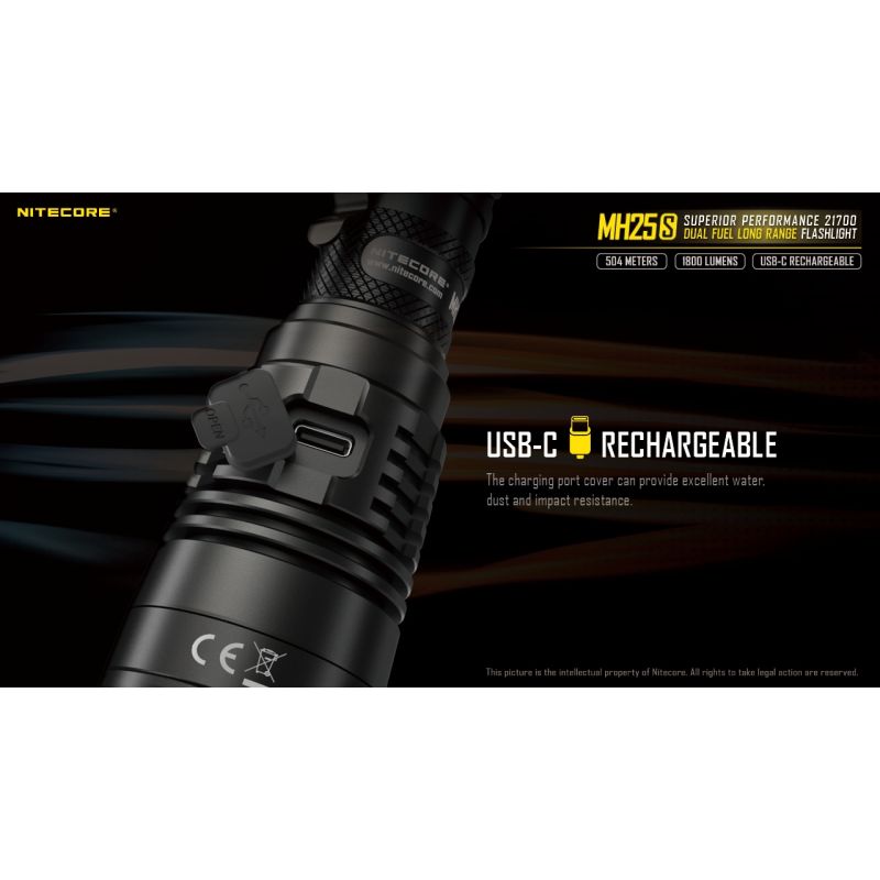Latarka Nitecore MH25S 1800 lumenów Luminus SST-40 USB-C latarka survivalowa wszechstronne tryby światła