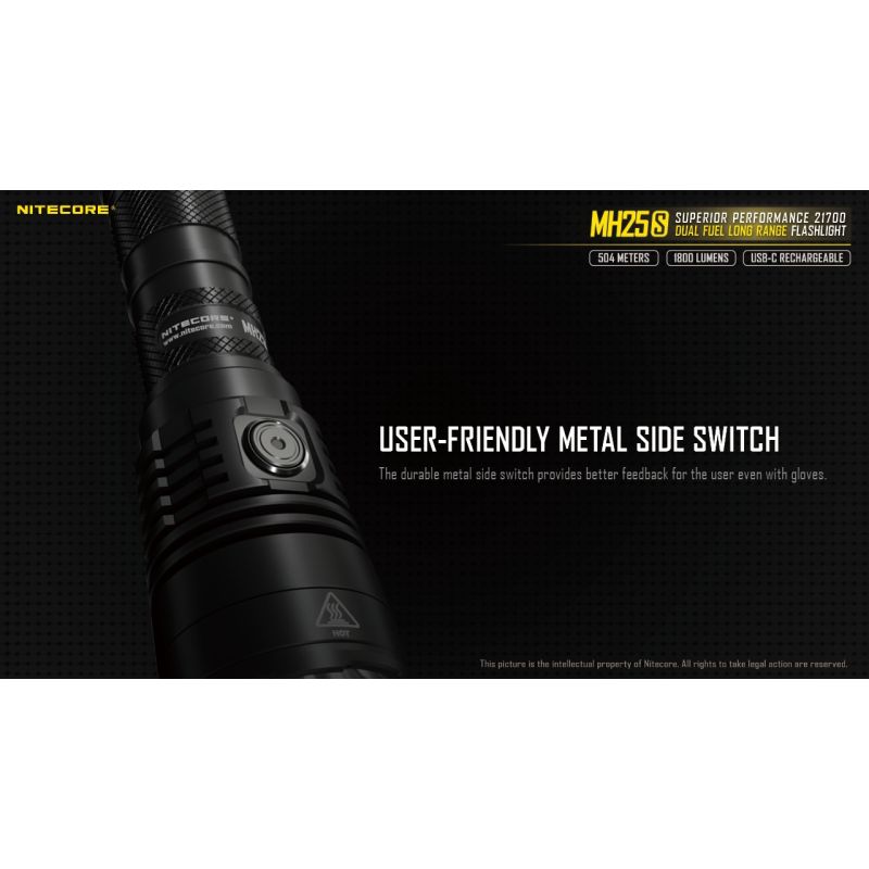 Latarka Nitecore MH25S 1800 lumenów Luminus SST-40 USB-C latarka survivalowa wszechstronne tryby światła