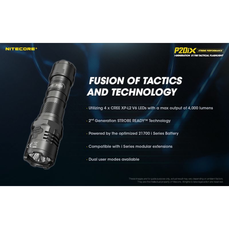 Nitecore P20ix 4000 lumenów latarka taktyczna ładowalna USB-C z 4 x XP-L2 V6 LED wysoka jasność outdoorowa