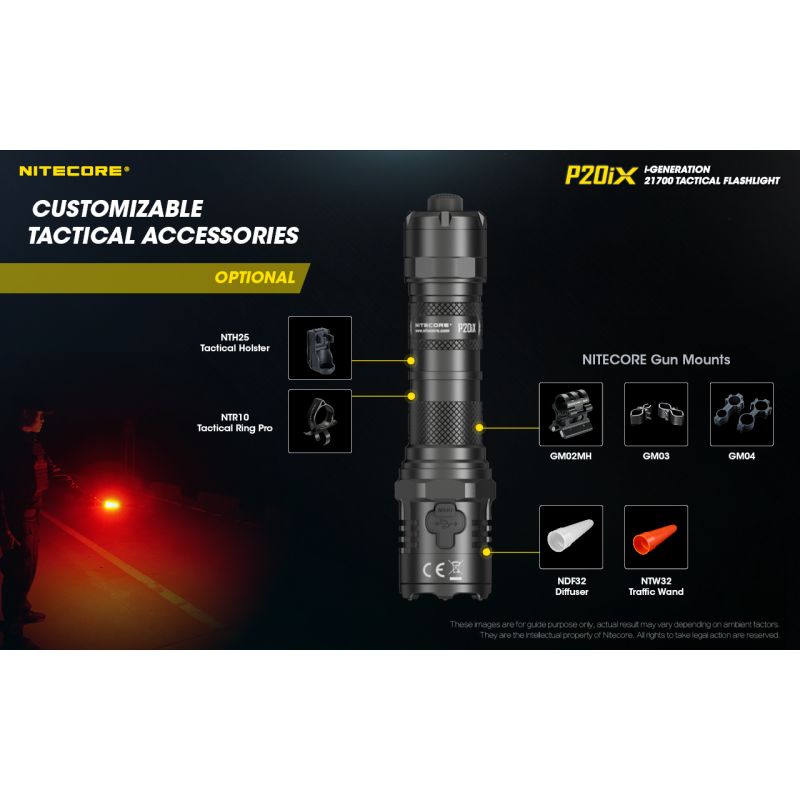 Nitecore P20ix 4000 lumenów latarka taktyczna ładowalna USB-C z 4 x XP-L2 V6 LED wysoka jasność outdoorowa