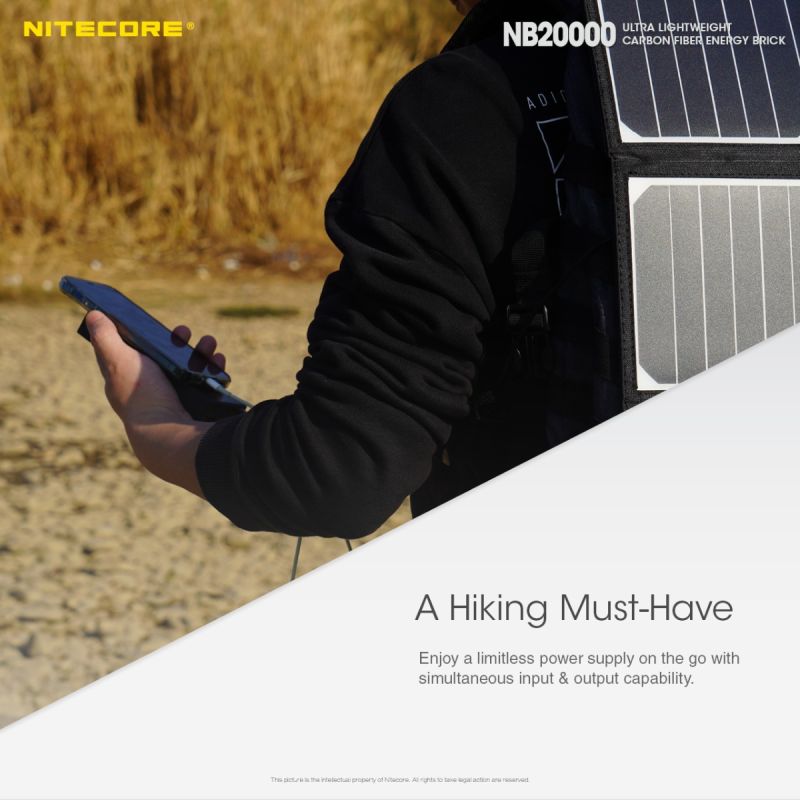 Nitecore NB20000 QC lekki wytrzymały power bank 20000mAh szybkie ładowanie USB USB-C idealny gadżet outdoorowy