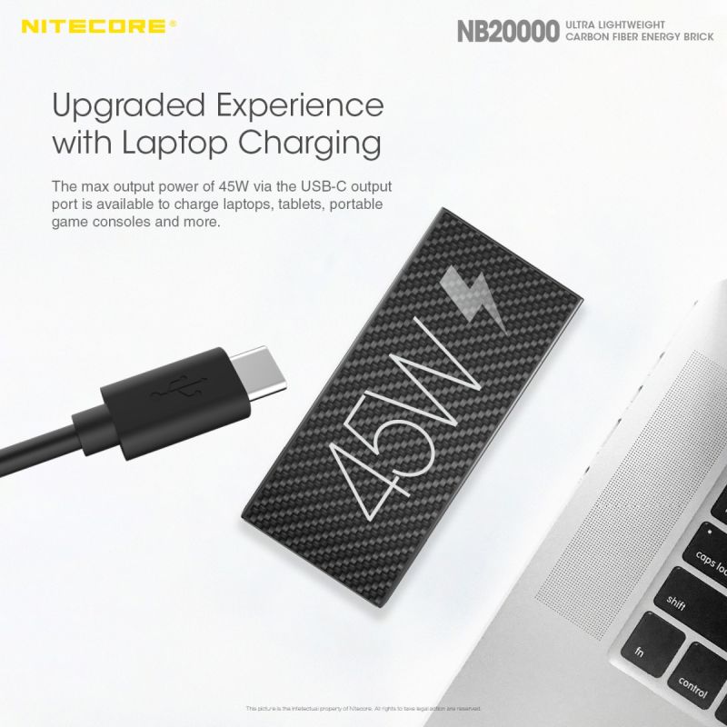 Nitecore NB20000 QC lekki wytrzymały power bank 20000mAh szybkie ładowanie USB USB-C idealny gadżet outdoorowy