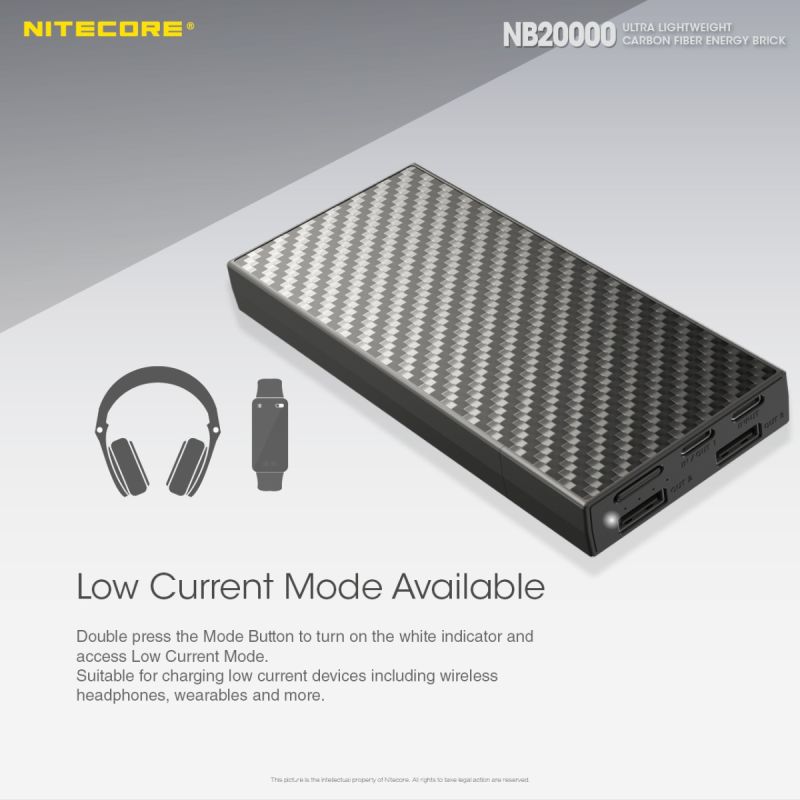Nitecore NB20000 QC lekki wytrzymały power bank 20000mAh szybkie ładowanie USB USB-C idealny gadżet outdoorowy