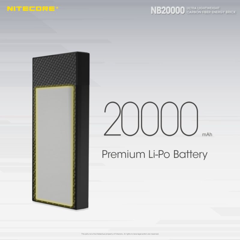 Nitecore NB20000 QC lekki wytrzymały power bank 20000mAh szybkie ładowanie USB USB-C idealny gadżet outdoorowy