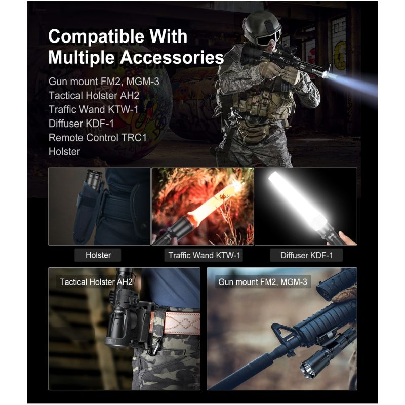 Klarus XT11GT PRO V2.0 latarka taktyczna 3300 lumenów szybkie ładowanie USB-C wodoodporna dla miłośników outdooru