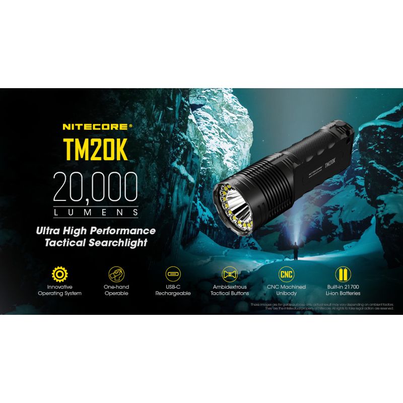 Nitecore TM20K latarka LED 20000 lumenów XP-L2 ładowanie USB-C idealna na poszukiwania i ratownictwo