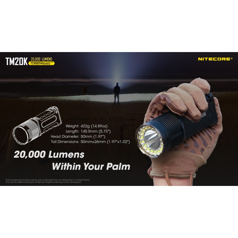 Nitecore TM20K latarka LED 20000 lumenów XP-L2 ładowanie USB-C idealna na poszukiwania i ratownictwo
