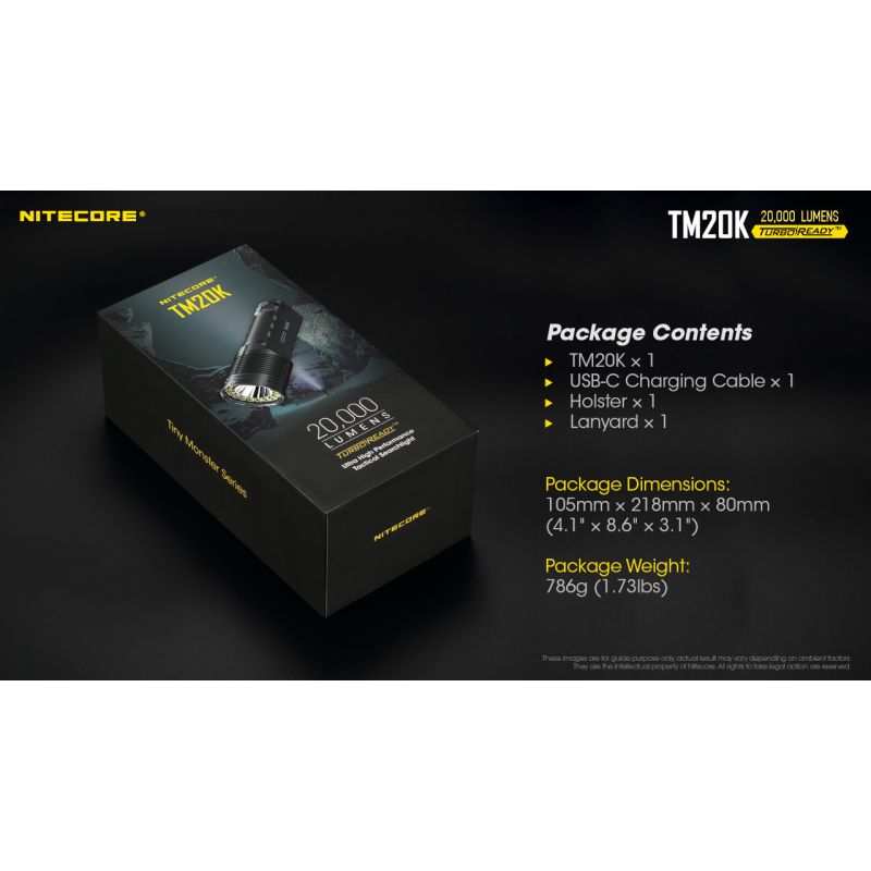 Nitecore TM20K latarka LED 20000 lumenów XP-L2 ładowanie USB-C idealna na poszukiwania i ratownictwo