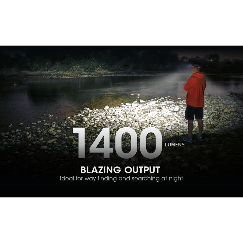 NITECORE NU43 latarka czołowa 1400 lumenów na kemping światło białe i czerwone długi czas działania baterii