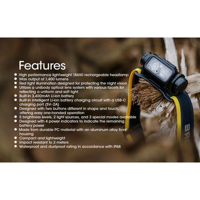 NITECORE NU43 latarka czołowa 1400 lumenów na kemping światło białe i czerwone długi czas działania baterii