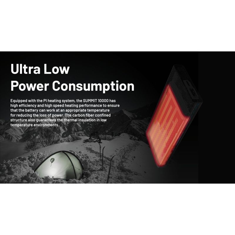 Nitecore Summit 10000 Power Bank | Przenośna Ładowarka na Ekstremalne Mrózy -40°C | Włókno Węglowe