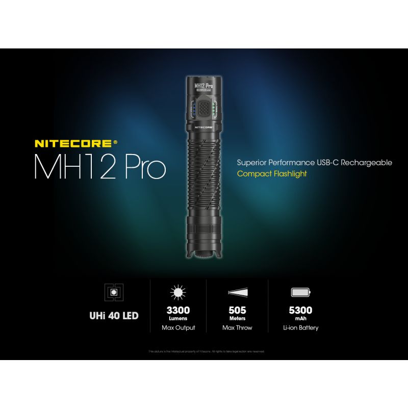 Nitecore MH12 Pro ładowalna latarka USB-C 3300 lumenów wysoka jasność idealna na nocne wędrówki i przygody