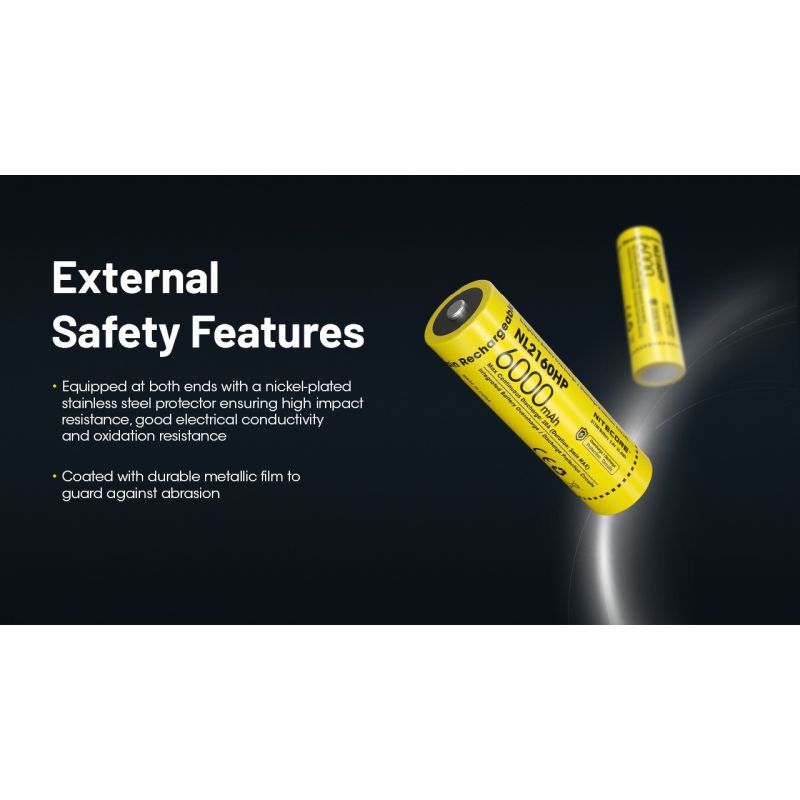 NITECORE NL2160HP 6000mAh 21700 Lekka Kompaktowa Ładowalna Bateria USB-C Idealna do Podróży i Fotografii