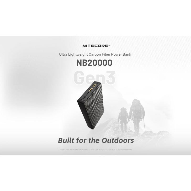 Nitecore NB20000 Gen3 QC power bank USB-C 20000mAh wysoka pojemność kompaktowy design przenośna ładowarka