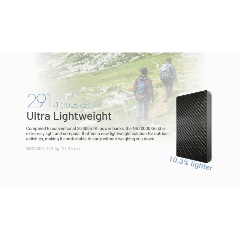 Nitecore NB20000 Gen3 QC power bank USB-C 20000mAh wysoka pojemność kompaktowy design przenośna ładowarka