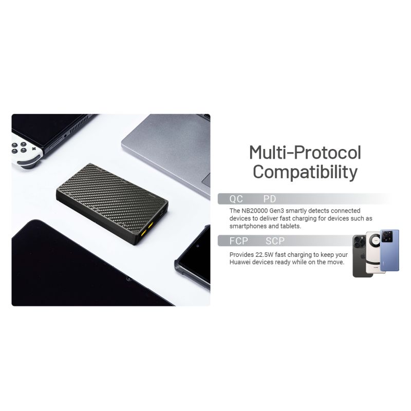 Nitecore NB20000 Gen3 QC power bank USB-C 20000mAh wysoka pojemność kompaktowy design przenośna ładowarka