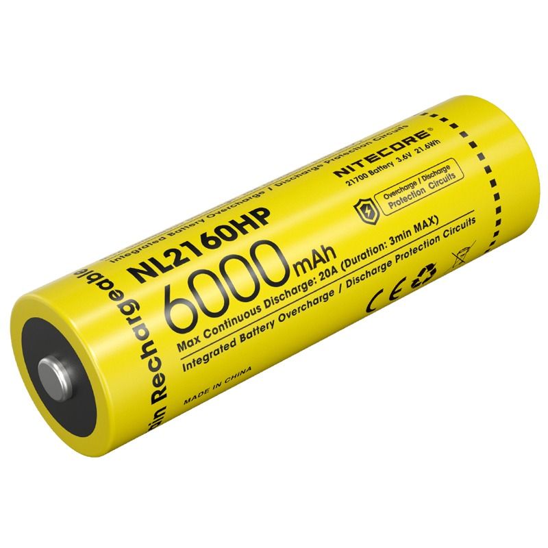 NITECORE NL2160HP 6000mAh 21700 Lekka Kompaktowa Ładowalna Bateria USB-C Idealna do Podróży i Fotografii